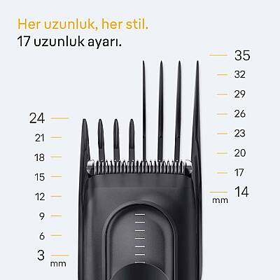 Braun Saç Kesme Makinesi Series 5, +3 Aksesuar, Ömür Boyu Keskin Bıçak, 17 Uzunluk, HC5530 - 4