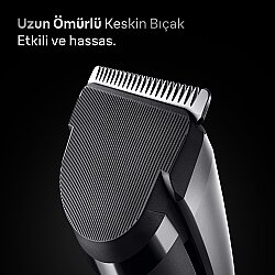 Braun Saç Kesme Makinesi Series 7, +5 Aksesuar, Ömür Boyu Keskin Bıçak, 17 Uzunluk, HC7590 - 3