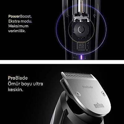 Braun Sakal Düzeltici Series 9, +7 Berber Ekipmanları, 52 Uzunluk, ProBlade, BT9520 - 3