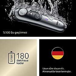 Braun Sakal Düzeltici Series 9, +7 Berber Ekipmanları, 52 Uzunluk, ProBlade, BT9520 - 6