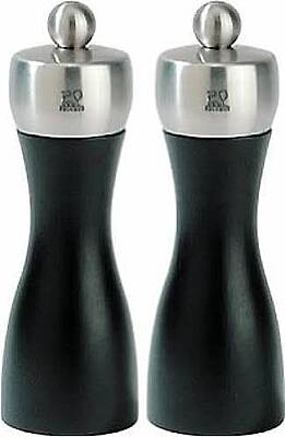 PEUGEOT KARABİBER & TUZ DEĞİRMENİ FİDJİ MAT SİYAH 2Lİ SET 15CM 097SCR217132 - 1